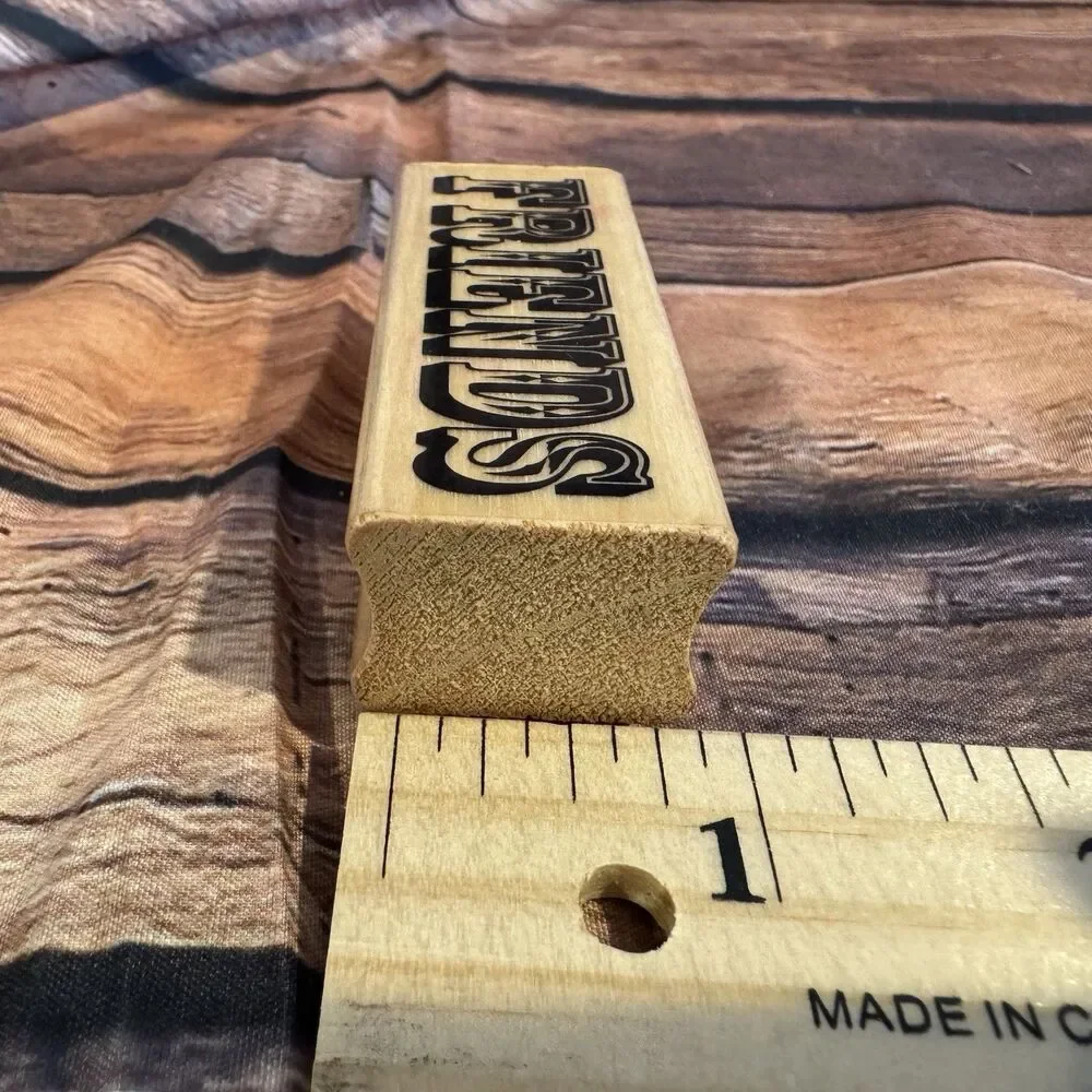 Vintage Friends Rubber Stamp Wood Mounted Western Circus Font Drop Shadow